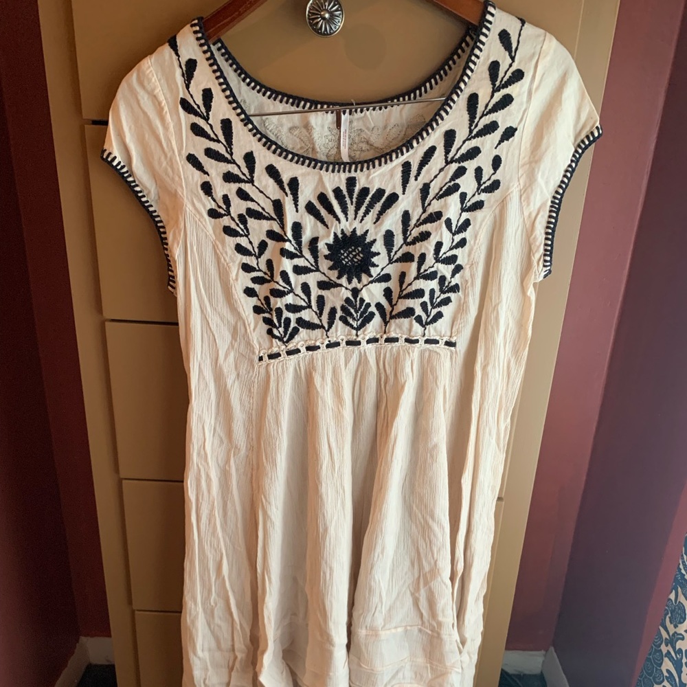 Free People embroidered hi-low tunic